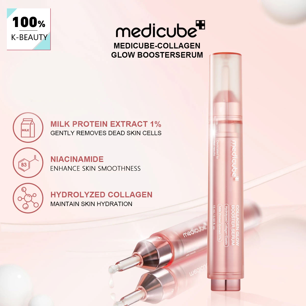 Luxury Skincare Korea - Medicube Collagen Glow Booster Serum 15ml,Smooth