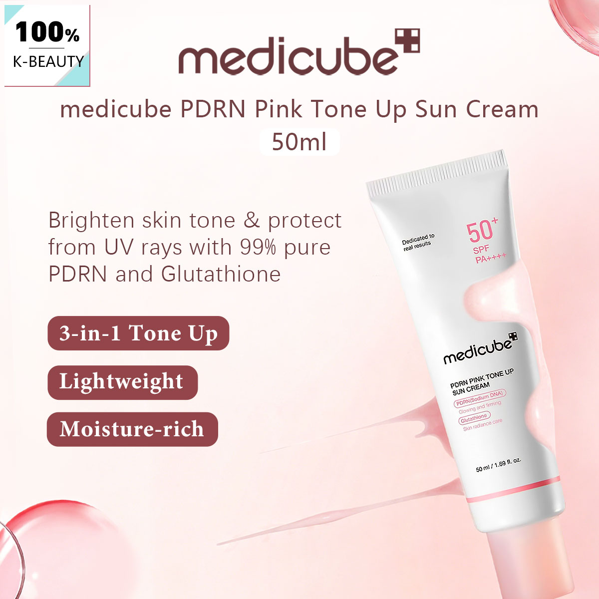 Medicube PDRN PINK TONE UP SUN - Luxury Skincare Korea 리뷰 및 가격
